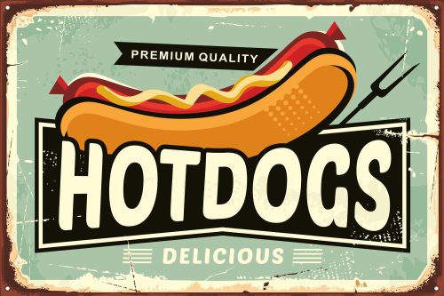 Vlies Fotótapéta - Hot Dog Sign - 375x250 cm