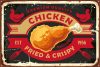 Vlies Fotótapéta - Chicken Retro Sign - 375x250 cm