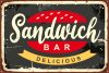 Vlies Fotótapéta - Old Sandwich Bar Sign - 375x250 cm