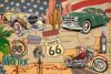 Vlies Fotótapéta - Route 66 Map Poster - 375x250 cm