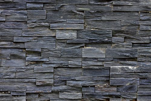 Vlies Fotótapéta - Slate stone wall - 375x250 cm