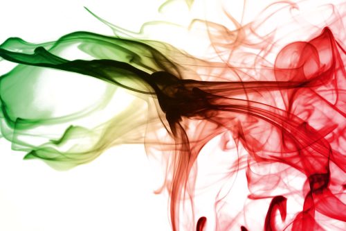 Vlies Fotótapéta - colored smoke on white background - 375x250 cm