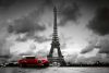 Vlies Fotótapéta - Eiffel tower with retro car - 375x250 cm