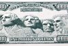 Vlies Fotótapéta - Mount Rashmore on a Banknote - 375x250 cm