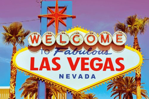 Vlies Fotótapéta - Welcome to Las Vegas Sign - 375x250 cm