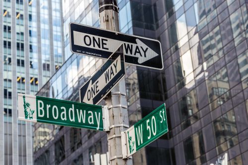 Vlies Fotótapéta - Brodway Street Sign - 375x250 cm