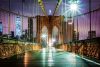 Vlies Fotótapéta - Empty Brooklyn Bridge at Night - 375x250 cm