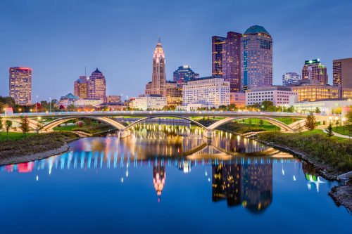 Vlies Fotótapéta - Skyline of Columbus - 375x250 cm