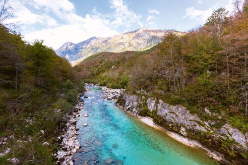 Vlies Fotótapéta - Soca river Slovenia - 375x250 cm