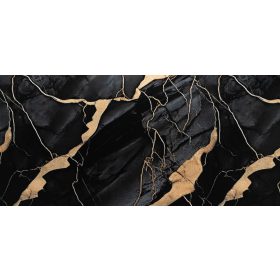 Öntapadós PVC panel, 280 x 60 cm, Fekete-sárgás márvány   Öntapadós PVC panel, 280 x 60 cm, Fekete-sárgás márvány