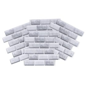 Csempematrica, 3D Öntapadós falpanel, Szürke tégla, 4db/csomag   Csempematrica, 3D Öntapadós falpanel, Szürke tégla, 4db/csomag