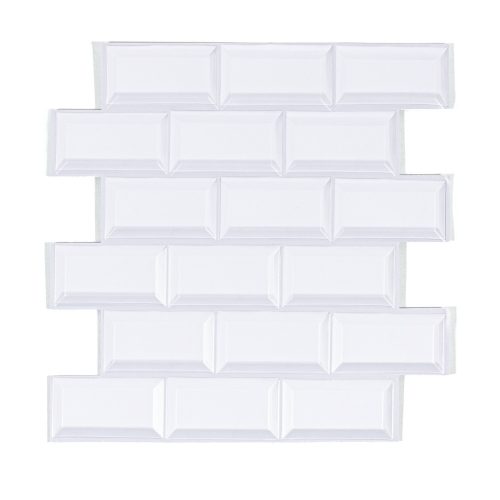 Csempematrica, 3D Öntapadós falpanel, Fehér csempe, 30x30 cm